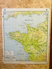 Ancienne carte scolaire Colin: France de l'ouest