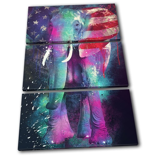 Multicoloured elephant usa - elephant,