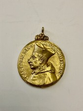 Médaille BRONZE DORÉ CARDINALE BORROMEUS CAROLUS  1564-1631 VATICAN  MILAN