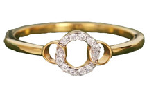 0.36ct Naturel Diamant Rond 14K Solide or Jaune Mariage Bague