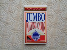 JUMBO PLAYING CARDS - GÉANT - JEU DE 52 CARTES PLASTIFIÉES - BLEU - 13 cm x 9