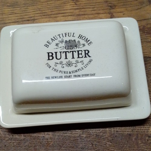 Beurrier céramique blanc - en,