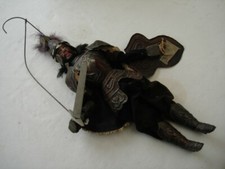 Marionnette du théatre Sicilien Traditionnelle (bois, métal, tissus, plume) TBE