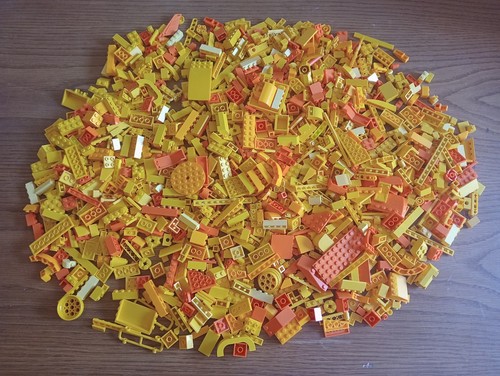 Lego lot brique jaune orange - brique,