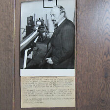 PHOTO DE PRESSE 1944 ERNEST ESCLANGON OBSERVATOIRE INVENTION APPAREIL INFRASONS