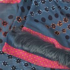 Poncho châle bleu étole