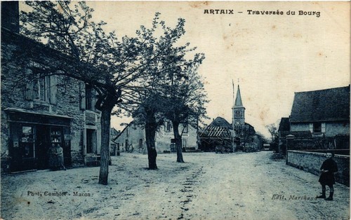 Cpa artaix traversee - du, bourg