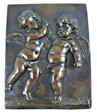 Plaque en relief bronze