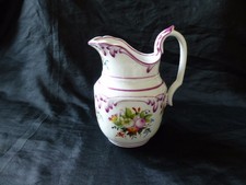 ANCIEN POT A LAIT EN PORCELAINE DE PARIS A DECOR FLORAL TRES BON ETAT