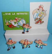 4  FIGURINES  ASTERIX OBELIX +2 CARTES POSTALES
