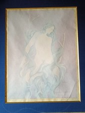 CLEREN  JEAN  PAUL GRANDE  LITHOGRAPHIE SIGNEE NUMEROTE JEUNE FEMME