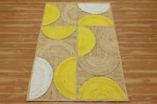 Handmade Jute Kilim Salle à Manger Tapis Cuisine Chemin Zone Yoga Jaune 2.4x3m