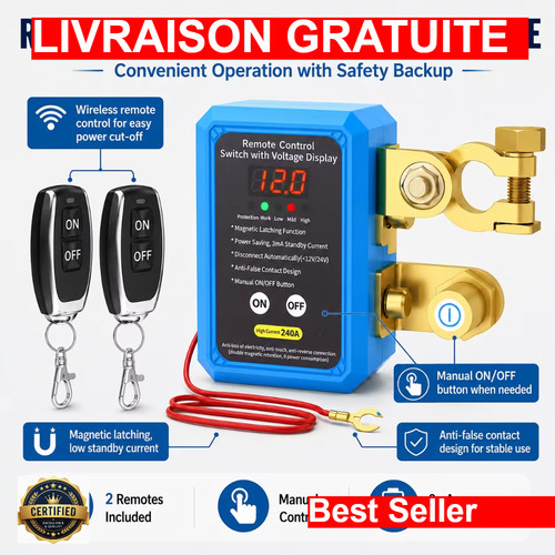 Coupe circuit batterie 12v - coupe,