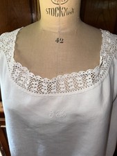 Ancienne chemise de jour / nuit, robe brodée époque 1900 grande taille réf J1