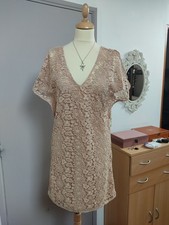 Robe rose poudré à dentelle Zara M 38 TBE