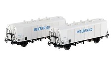 LS Models 32103 Lot de 2 wagons frigorifiques SNCB NMBS 2 essieux INTERFRIGO blanc Ep3c NEUF + EMBALLAGE D'ORIGINE