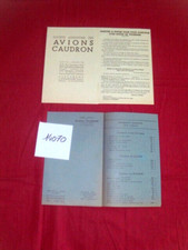 N° 14070 /  avion CAUDRON  2 dépliants tarif avril 1934 et mars 1935