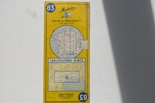 ANCIENNE CARTE 200.000ème MICHELIN N°83 ANNÉE 1966 "CARCASSONNE-NÎMES" BON ETAT