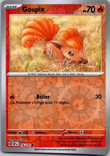 Carte pokémon goupix 016 191 - goupix, 016/191