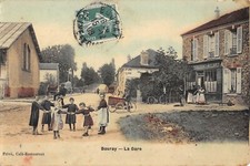 CPA 91 BOURAY / LA GARE / ENFANTS / TRIPORTEUR / RESTAURANT / BILLARD