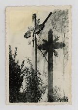 Snapshot - CRUCIFIX Original Vintage Found Photo 1940s Abstract Religious Christ