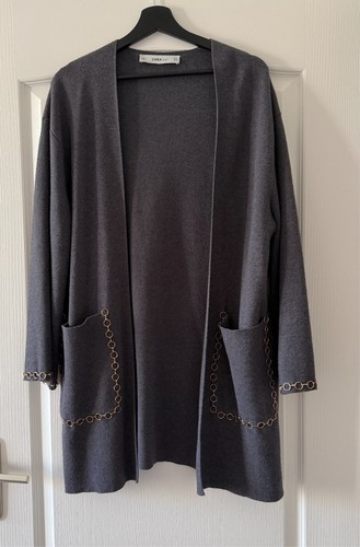 Long gilet maille gris - gilet,