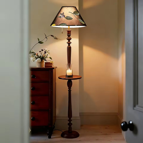 Solid wood floor - wood, lamp
