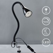 Lampe de table à pince LED dimmable lampe flexible de chevet noir 5W GU10 bureau