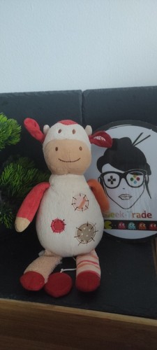 Doudou musical vache blanc