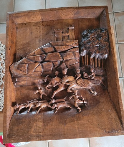 Grand tableau sculpté - grand,