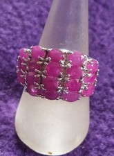     Bague   Italienne  Vintage Cocktail  argent    925    Rubis  poids 7g