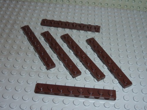 Lego dkbrown plate x 8 - dkbrown,