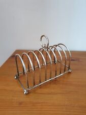 Porte toasts (8) ancien en métal argenté 14x19 cm