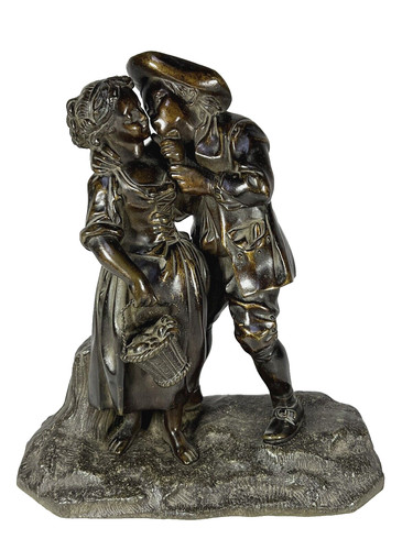 Sculpture couple paysans - couple,