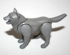 PLAYMOBIL 3228 3870 3217 4562 5746 3322 LOUP GRIS BOUCHE OUVERTE ANIMAL SAUVAGE