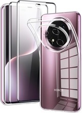 Coque Silicone Transparente + 2 Verres Trempes Pour Honor Magic 7 Lite 5G Little