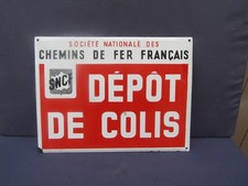 Ancienne plaque émaillée SNCF,  Dépot de colis, non signé, Bon état, 40X30cm