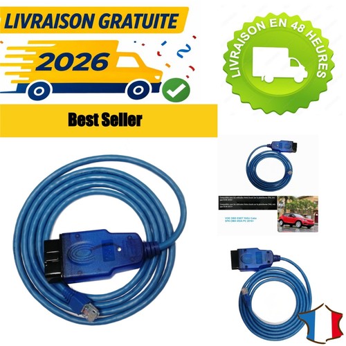 Câble obd2 enet rj45 ethernet - câble,