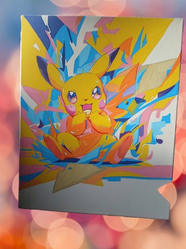 Tableau pikatchu fait - main,
