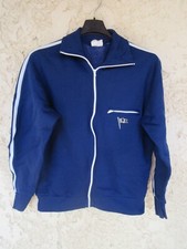 Veste sport vintage années 80 bleu marine bandes banches jacket giacca S
