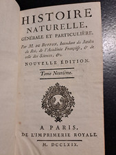 Histoire générale et particulière DE BUFFON T9 1769 le PECARI , la Roussette  ..