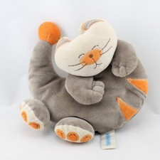 Doudou chat beige marron