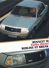 Catalogue brochure Renault 18 Turbo Diesel 1983/1984 Belgique en français