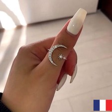 Bague forme croissant étoile