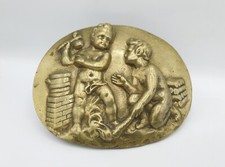 Bas-relief plaque en bronze chérubins forgerons - XIXème / XXème siècle