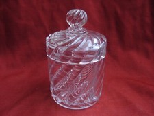 BACCARAT,POT A POUDRE EN CRISTAL MOULE,MODELE BAMBOU,TORSE.