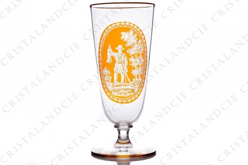 Verre gravé chasseur par - gravé, au