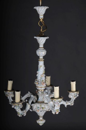 Lustre porcelaine baroque - lustre,