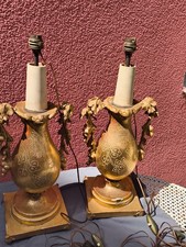 Paire de Lampes 19em en bois