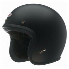 Casque Moto Bell Vintage Jet Custom 500 Solid Matte Mono Noir Opaco Graffia